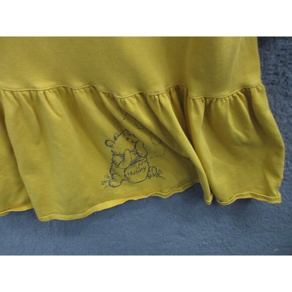 Disney WINNIE THE POOH Golden Yellow Knit Drop Waist Dress Ruffle Hem Size 3X - Picture 6 of 16